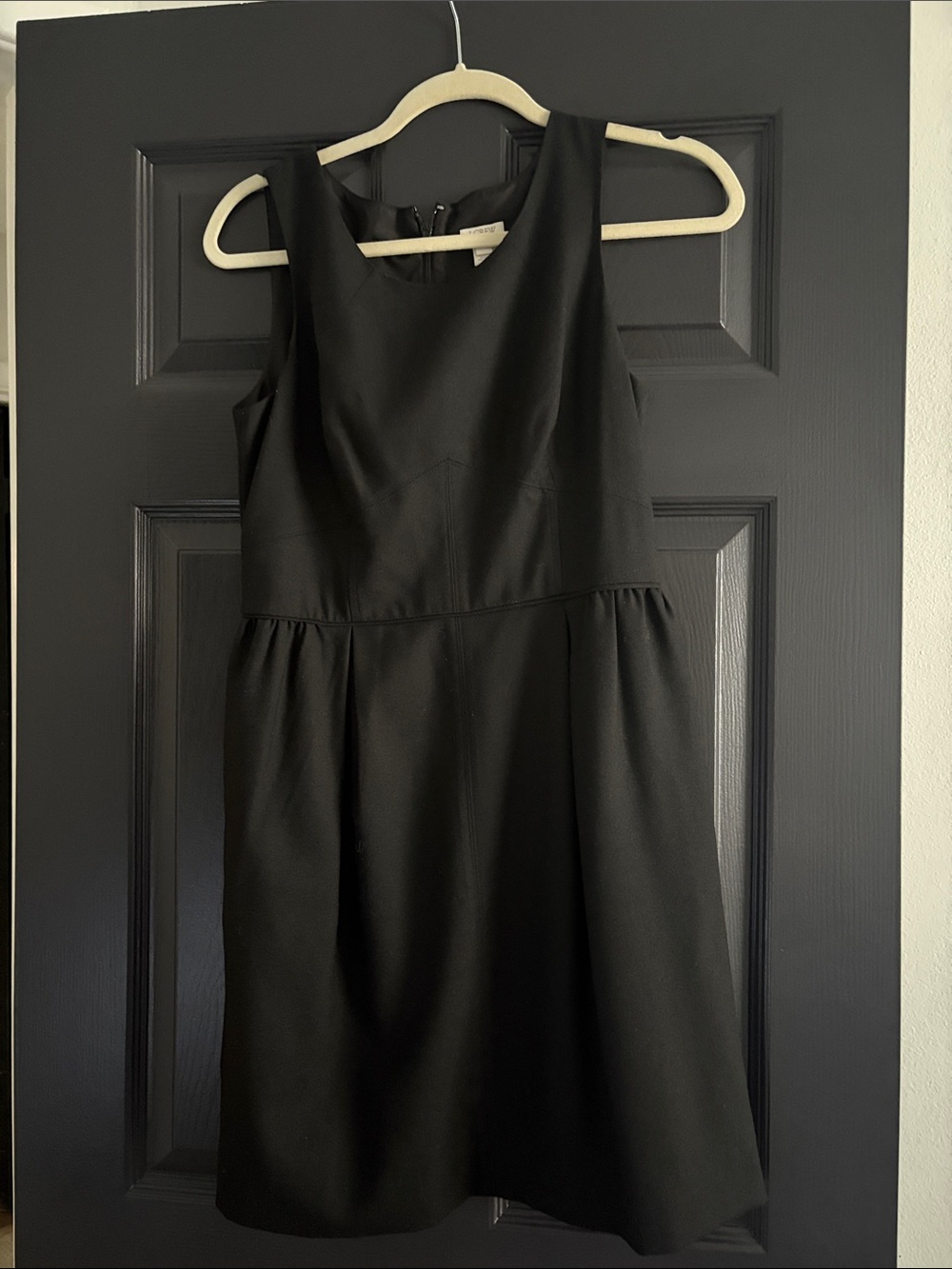 J. Crew Black Sleeveless Fit-and-Flare Dress